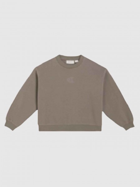Sweatshirt Girl Brown Calvin Klein Sweatshirt Girl Brown Calvin Klein