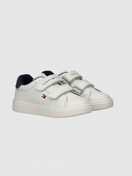 Sapatilha Tommy Hilfiger Menino Low Cut Velcro Sneaker White/blue