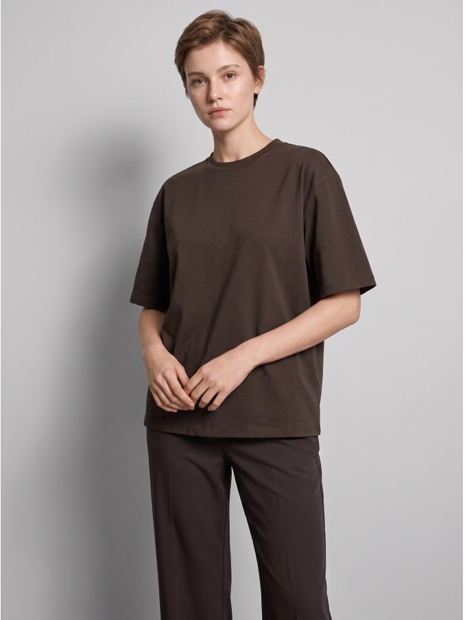 Camiseta Mujer Castaño Oscuro Only