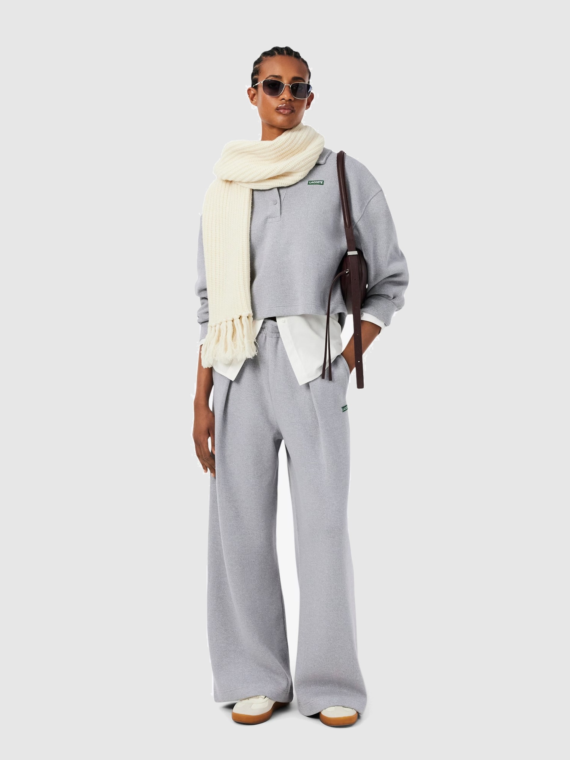 Pants Woman Light Gray Lacoste