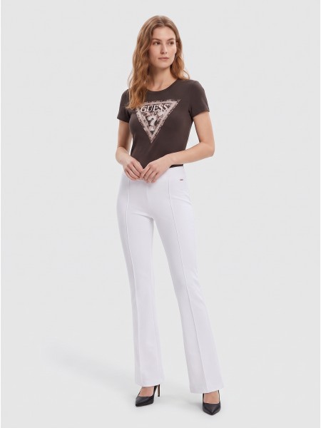 T-Shirt Guess Mulher Ss Cn Crystals Triangle Tee