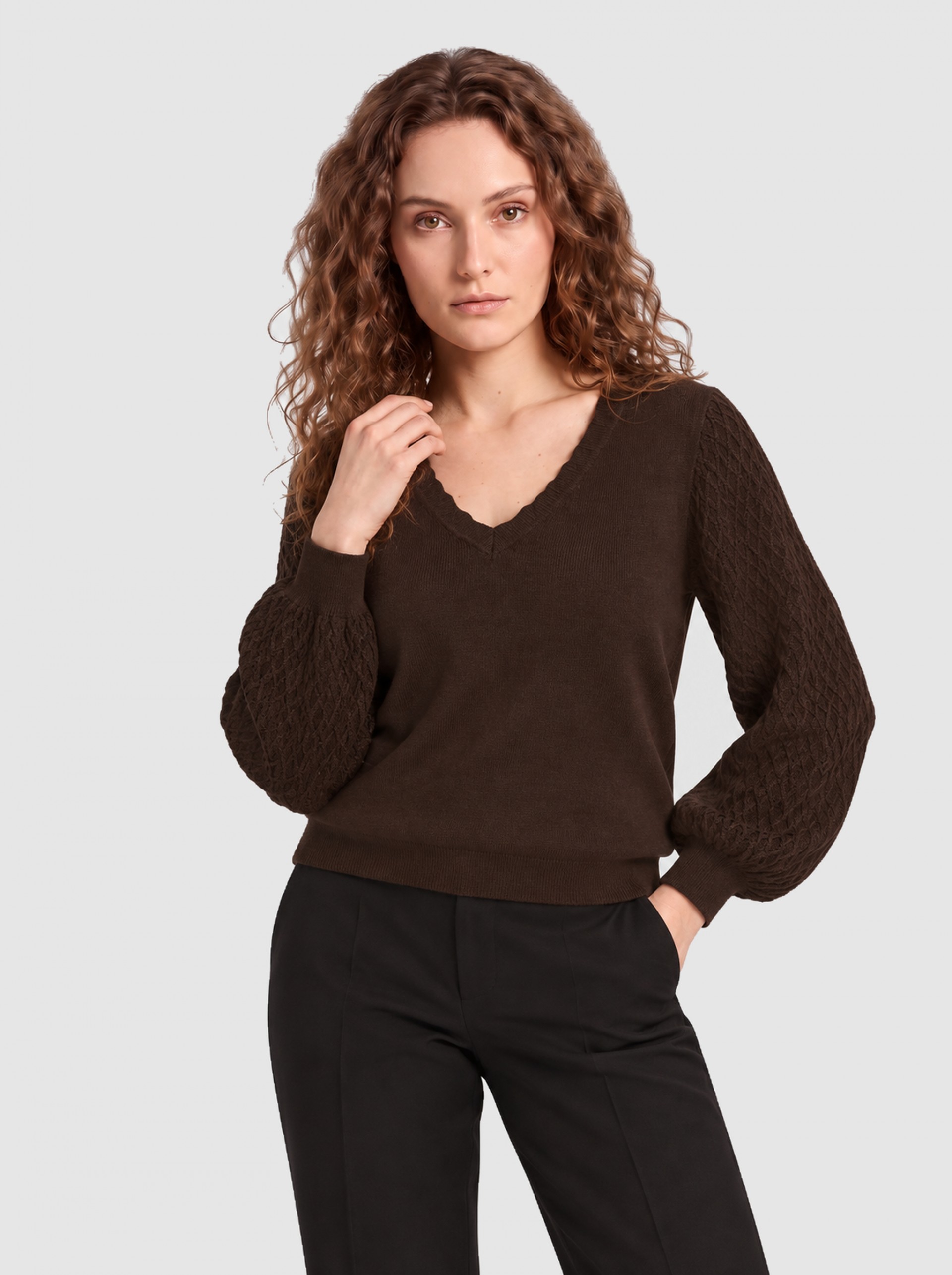 Pullover Woman Brown Vila