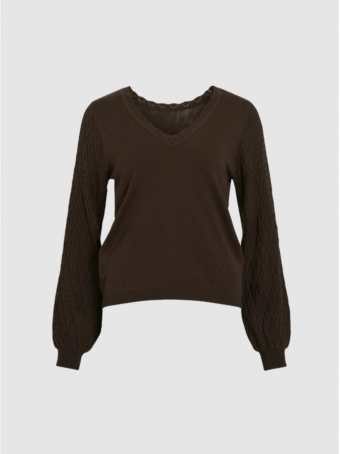 Pullover Woman Brown Vila