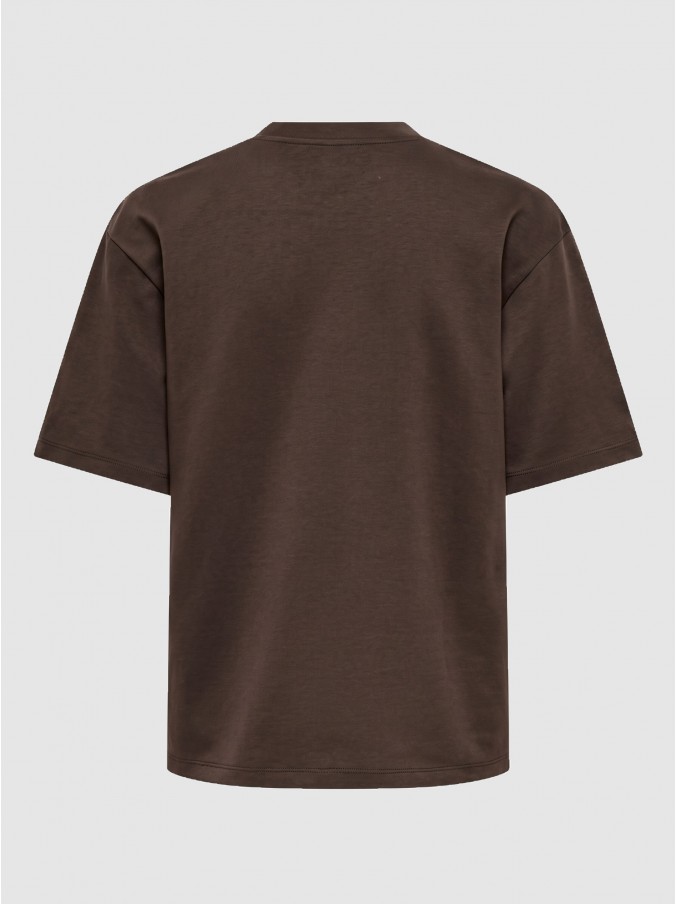 Camiseta Mujer Casta�o Oscuro Only