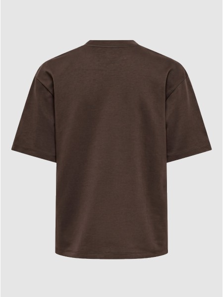 Camiseta Mujer Casta�o Oscuro Only
