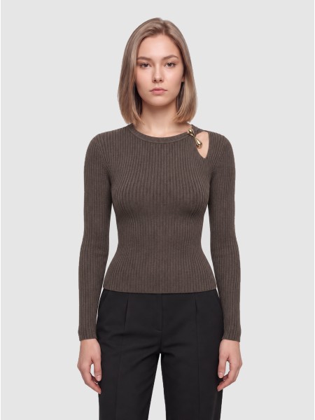 Pullover Woman Dark Brown Only
