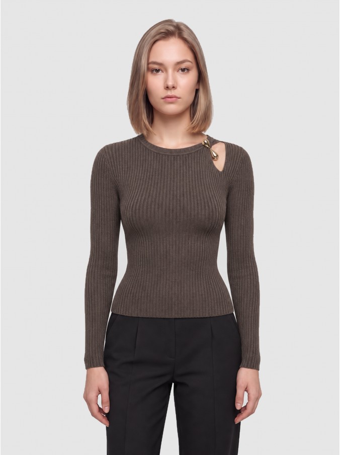 Pullover Woman Dark Brown Only