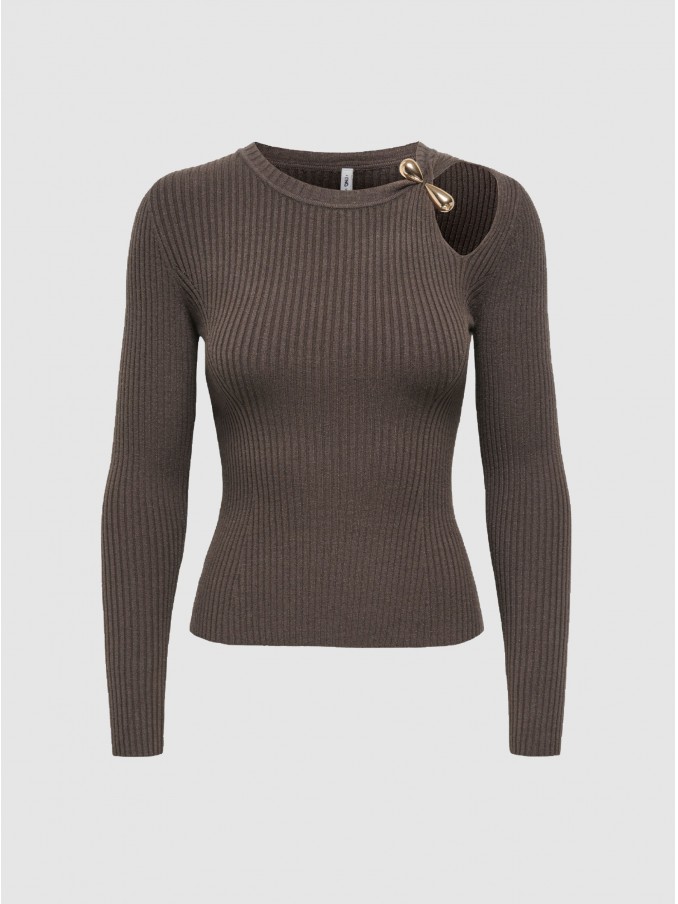 Pullover Woman Dark Brown Only