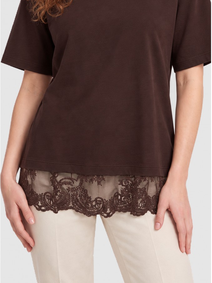Camiseta Mujer Castaño Oscuro Only