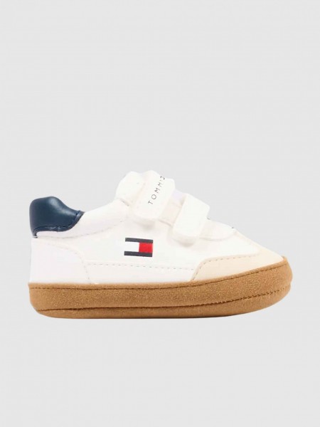 Sapatilha Tommy Hilfiger Menino Low Cut Velcro Sneaker Beige/off Wh