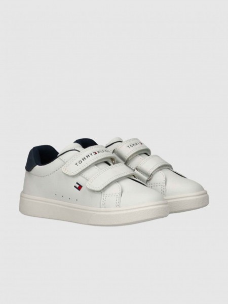 Sapatilha Tommy Hilfiger Menino Low Cut Velcro Sneaker White/blue