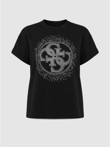 T-Shirt Guess Mulher Ss Cn Round 4G Degrade Hotfix