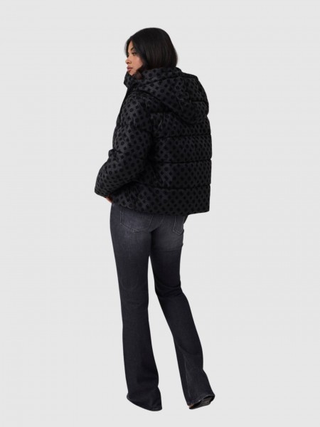 Kispo Guess Mulher New Daisy Crop Logo Puffer
