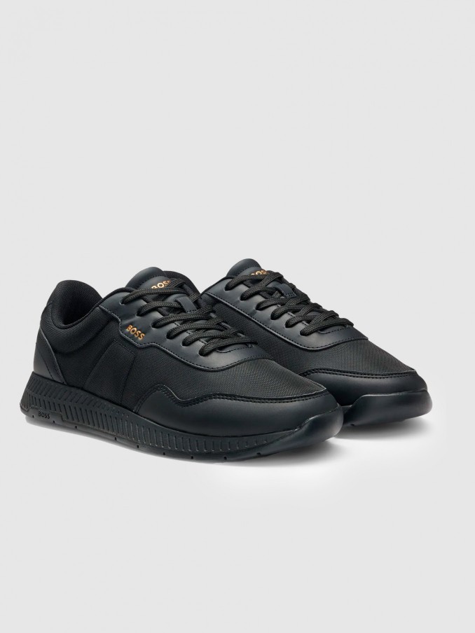 Sneakers Man Black Boss Orange