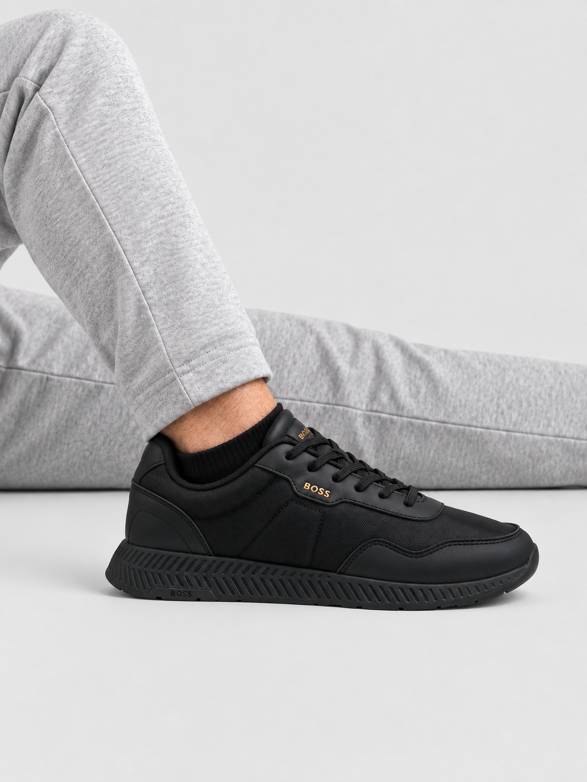 Sneakers Man Black Boss Orange