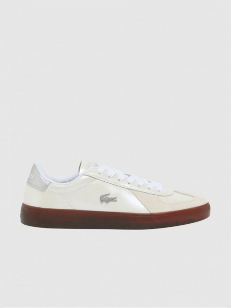 Sapatilha Lacoste Mulher Womens Baseshot Pro Silver & Cream Pack Sneakers