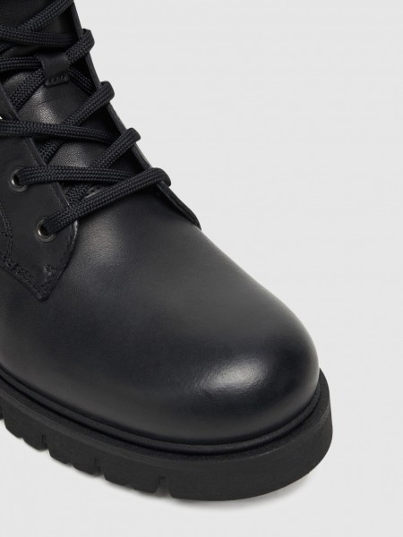 Botas Mulher Tjw Lace Up Leather Boot Tommy Jeans Footwear