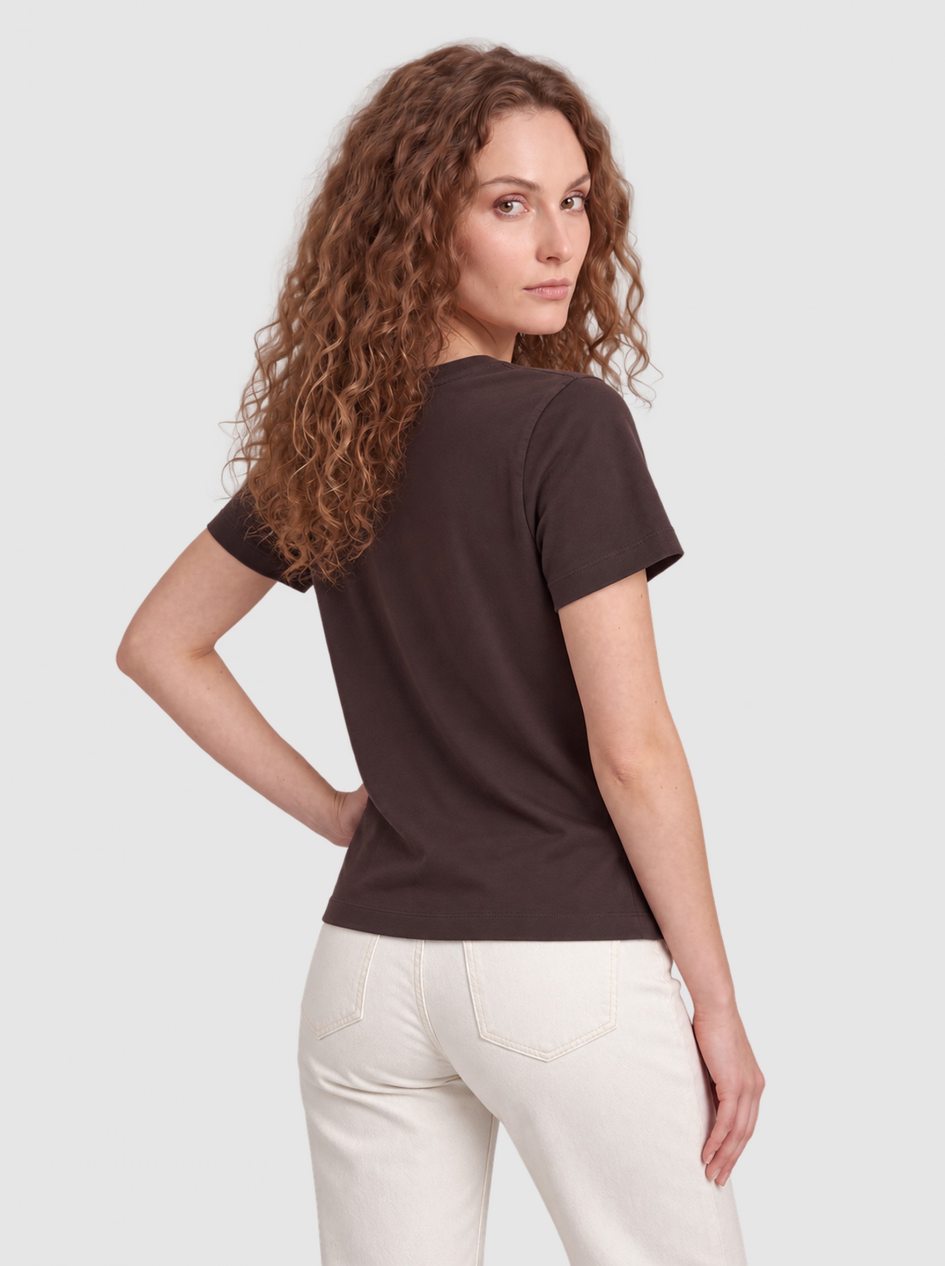 Camiseta Mujer Castaño Oscuro Vero Moda