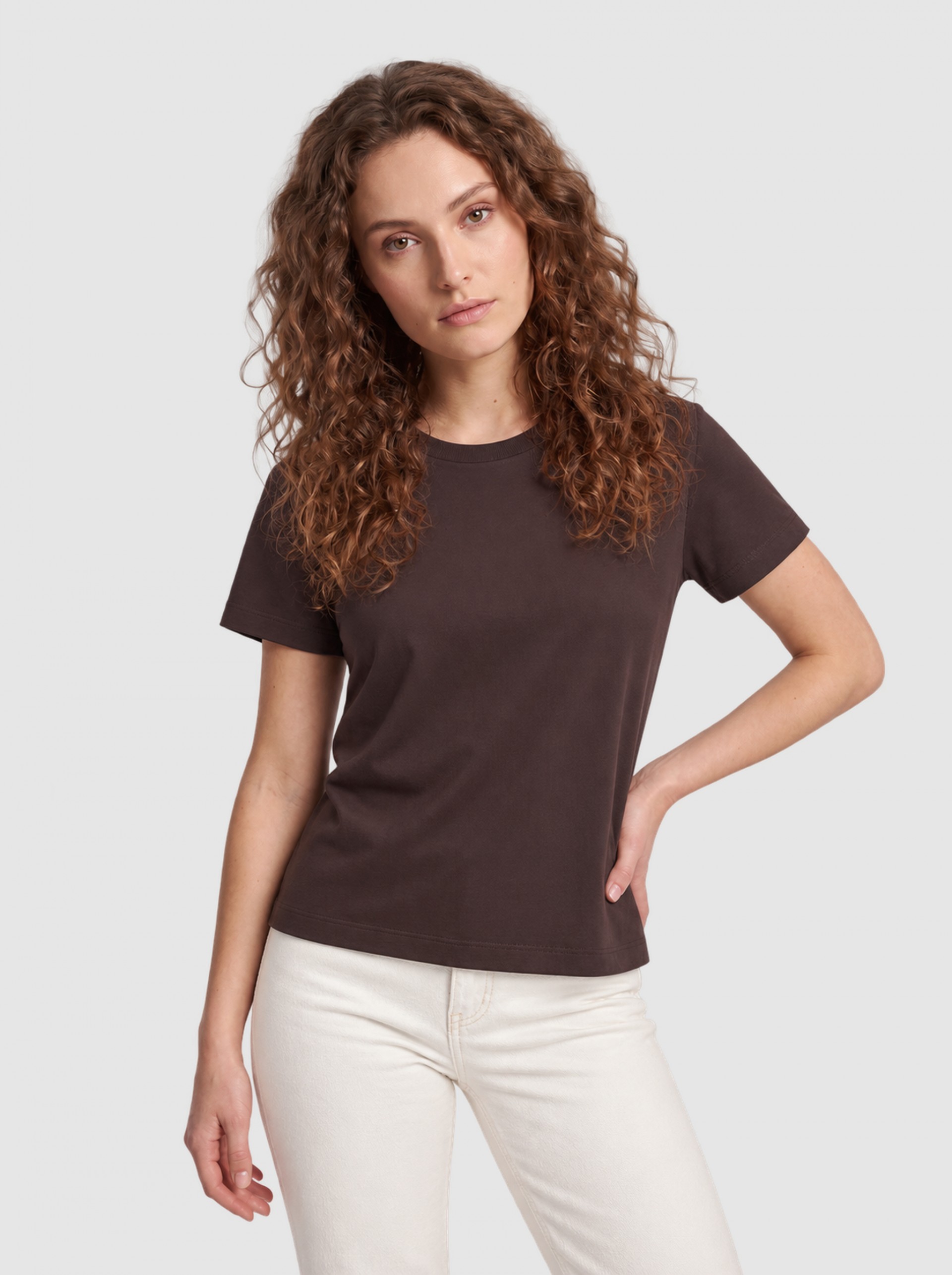 Camiseta Mujer Castaño Oscuro Vero Moda