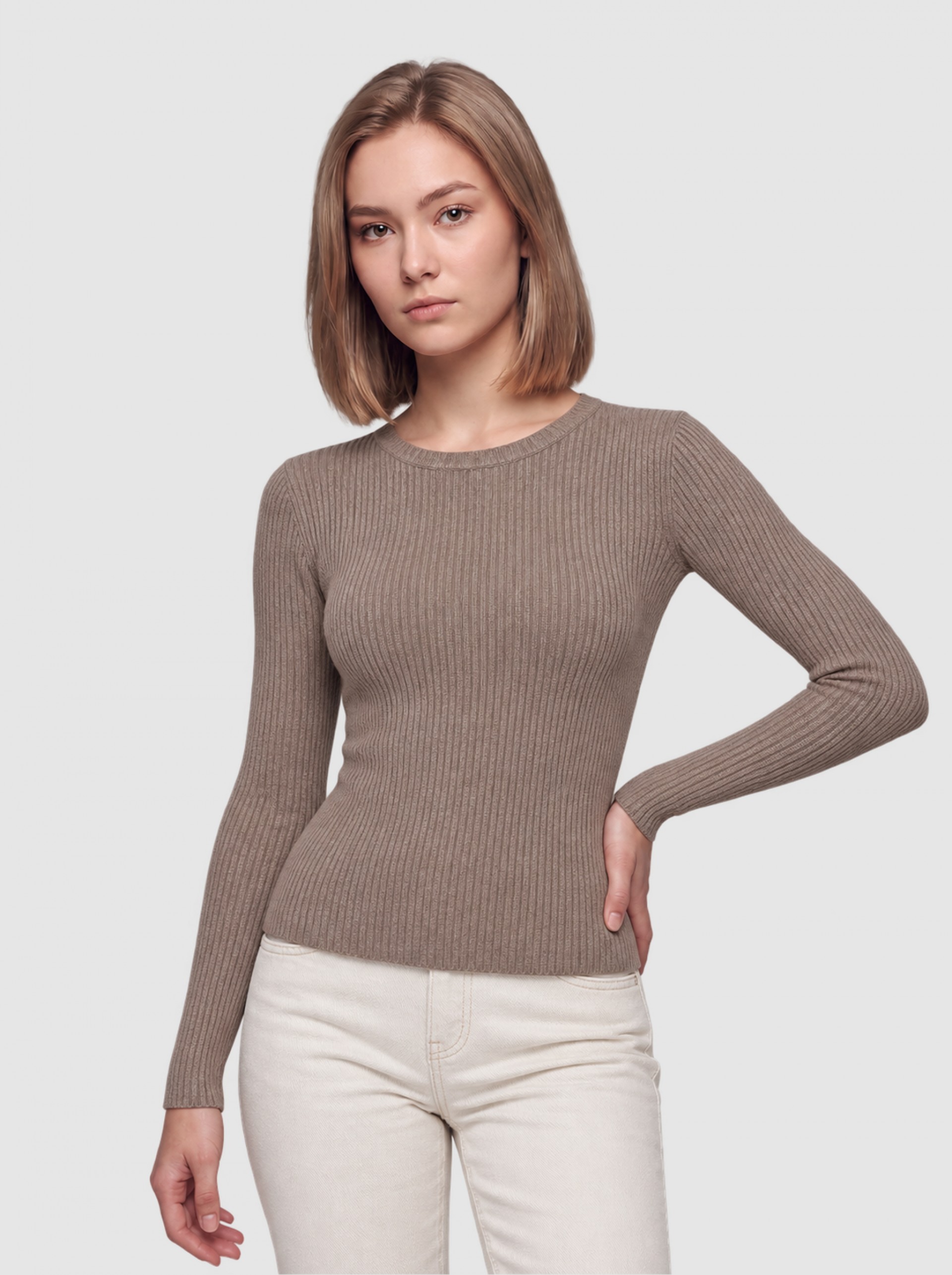 Sueter Mujer Castaño Claro Only