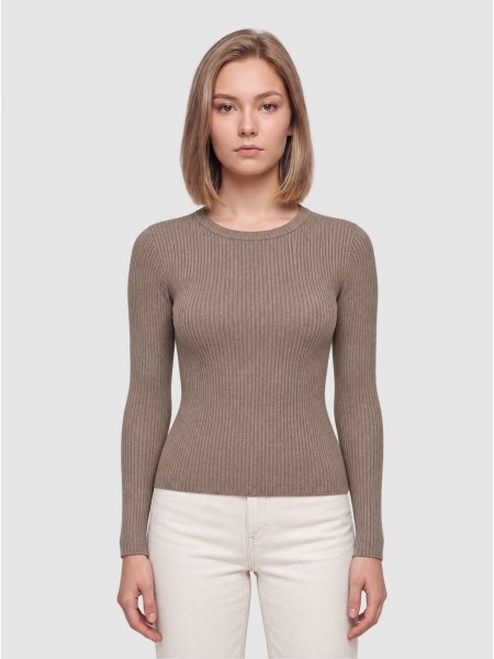 Sueter Mujer Casta�o Claro Only