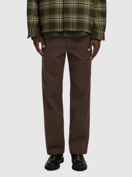 Pantalones Hombre Marr�n Selected