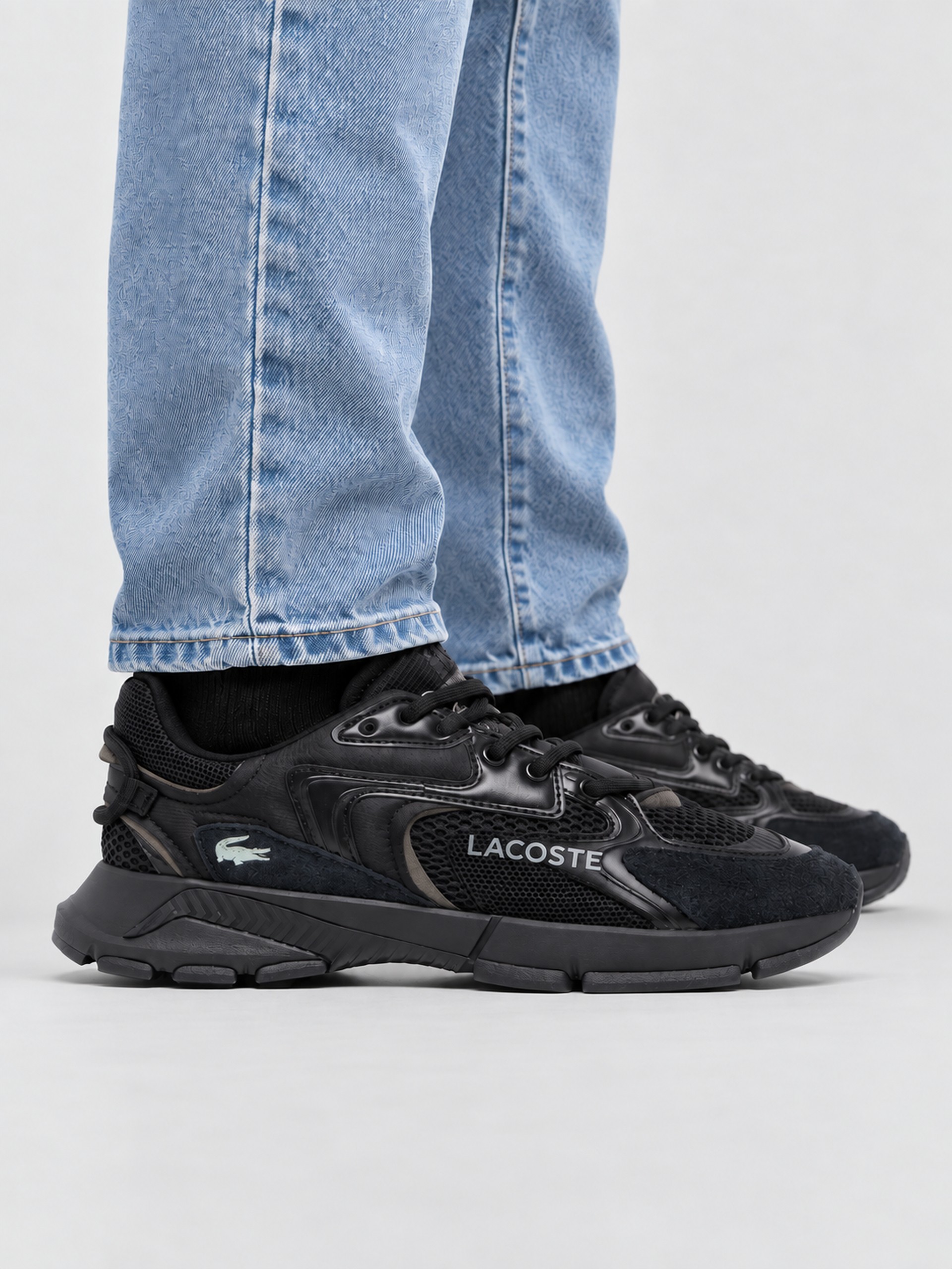 Tenis Hombre Negro Lacoste