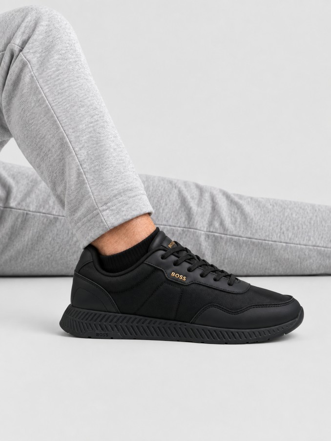 Sneakers Man Black Boss Orange