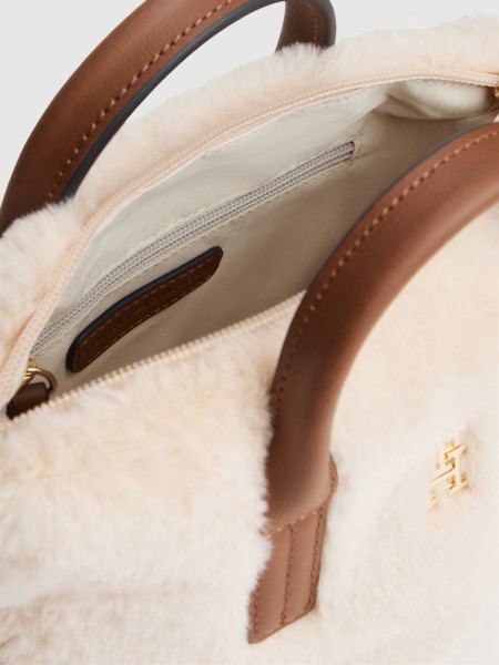 Mala Tommy Hilfiger Mulher Popette Micro Tote Faux Fur