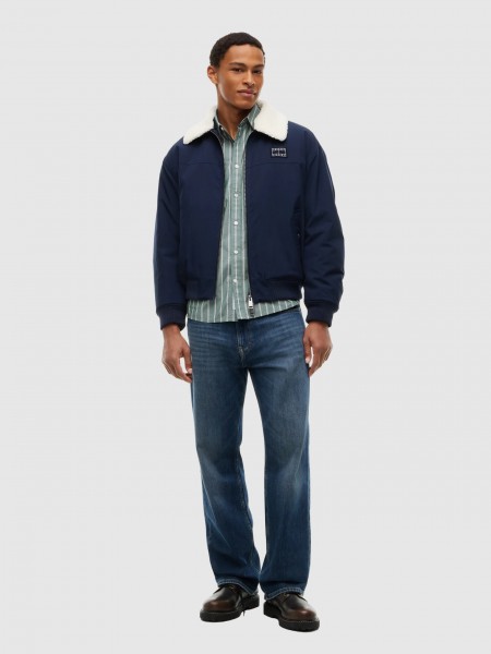 Jacket Man Navy Blue Tommy Jeans Jacket Man Navy Blue Tommy Jeans