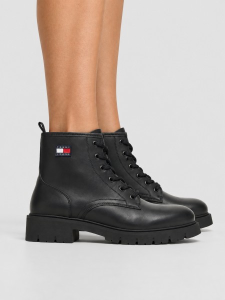 Boots Woman Black Tommy Jeans Boots Woman Black Tommy Jeans