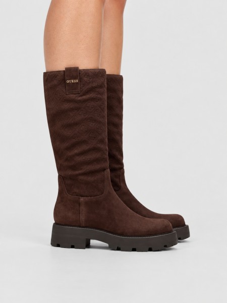 Boots Woman Dark Brown Guess