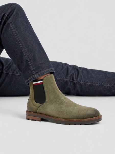 Botins Homem Cleated Hilfiger Suede Chelsea Tommy Jeans Footwear