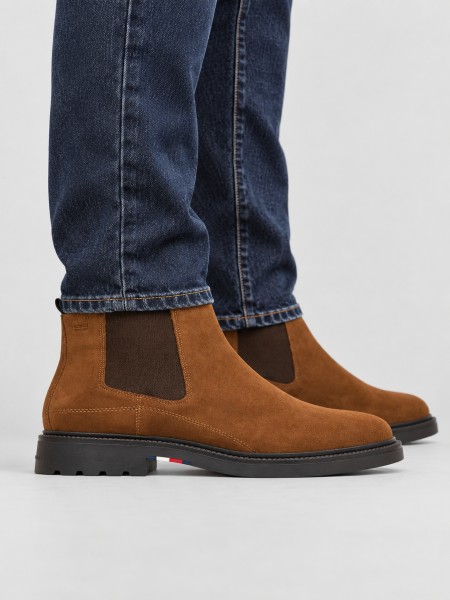 Bota Tommy Hilfiger Homem Corporate Casual Suede Chelsea