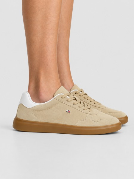 Sapatilha Tommy Hilfiger Mulher Th Icon Court Light Suede