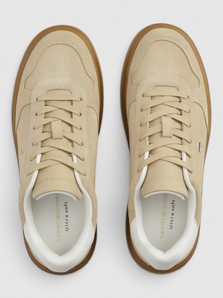 Sapatilha Tommy Hilfiger Mulher Th Icon Court Light Suede