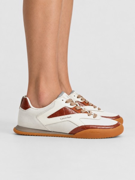 Sapatilha Calvin Klein  Mulher Low Pro Runner Laceup Lth Croco