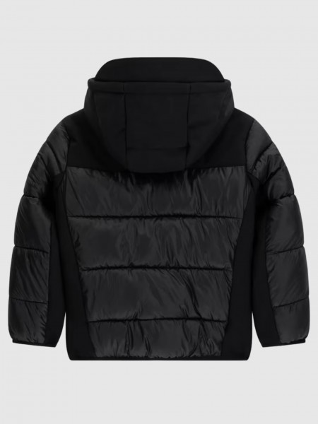 Kispo Guess Menino Hooded Ls  Mixed Fabric Puffer