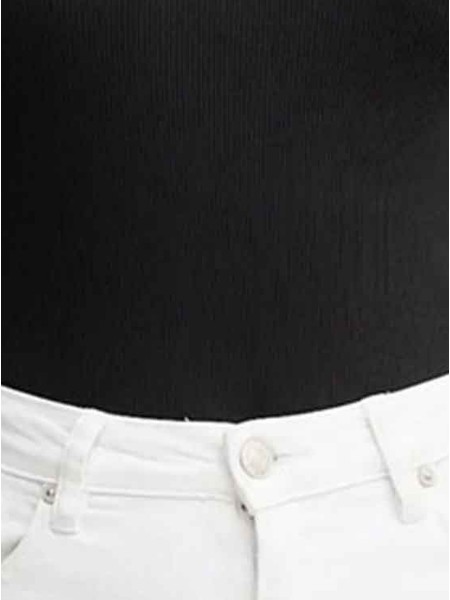 Camisola Calvin Klein Mulher Ls Woven Label 2X2 Baby Rib Scoo