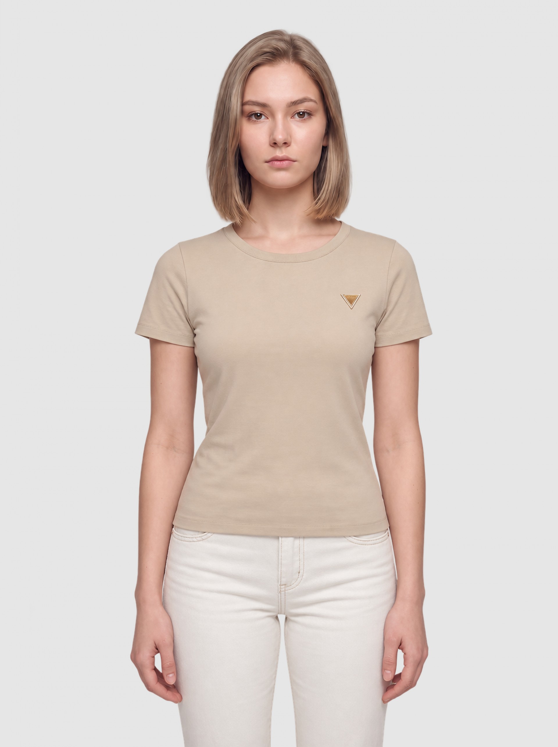 Camiseta Mujer Beige Guess Underwear