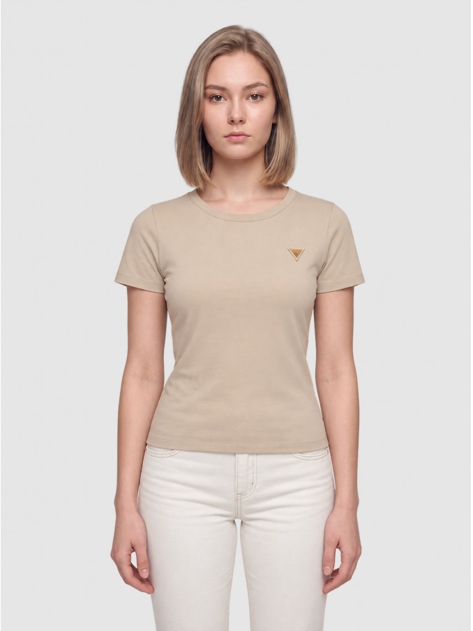 Camiseta Mujer Beige Guess Underwear