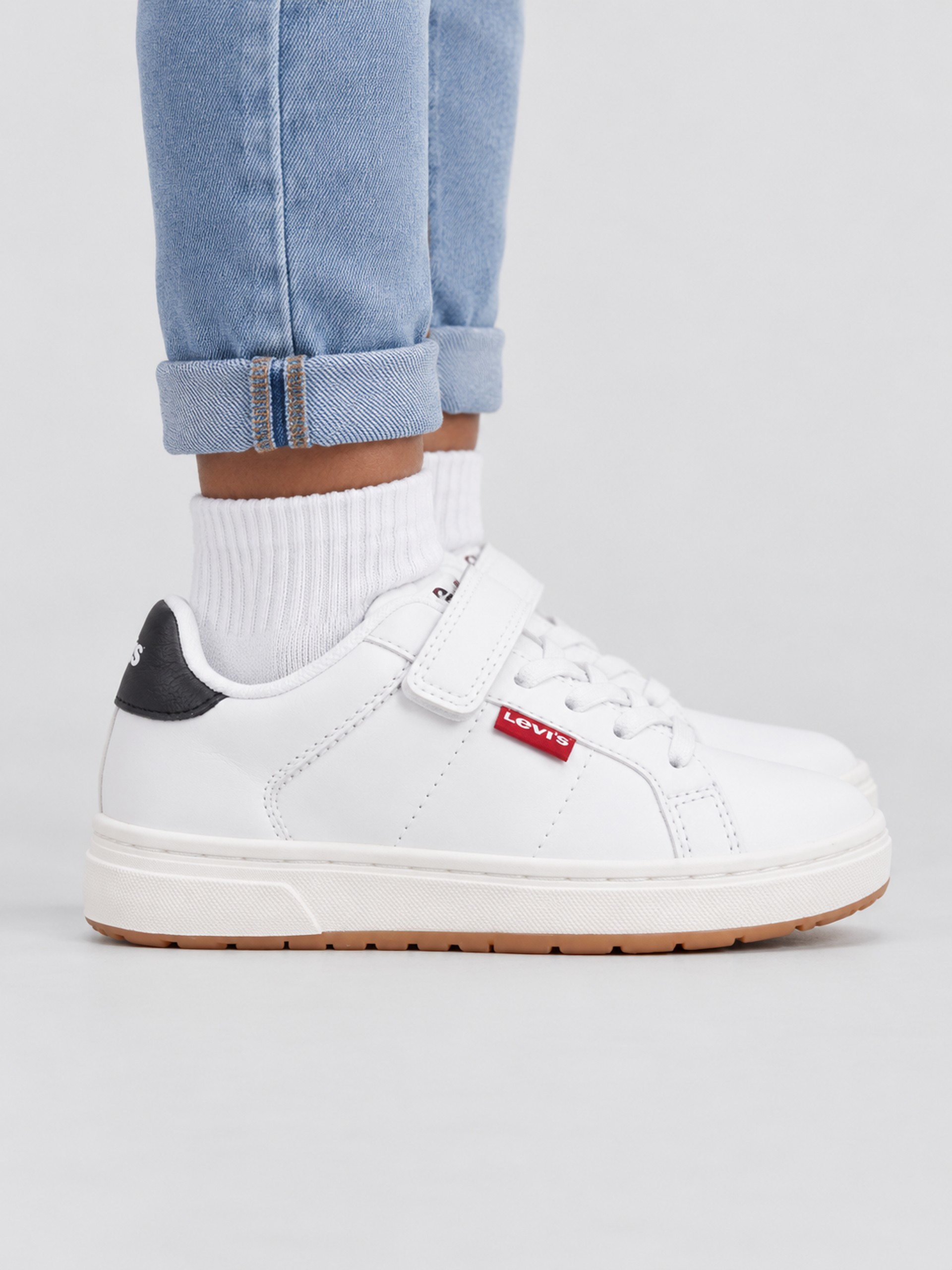Sneakers Boy White W / Blue Levis