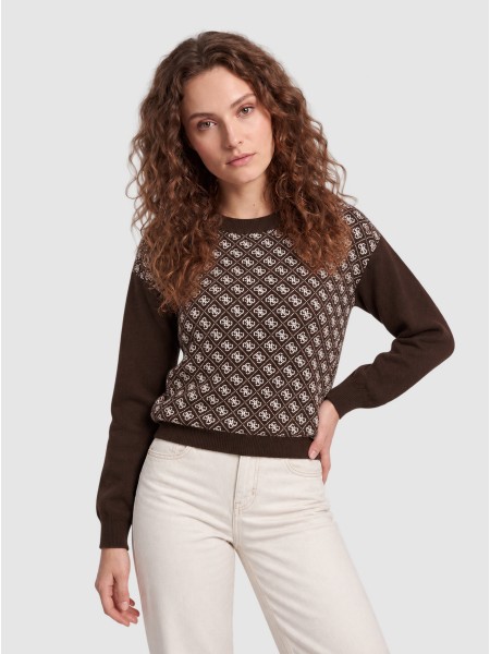 Camisola Guess Mulher Ls Mn Aubrey 4G Swtr