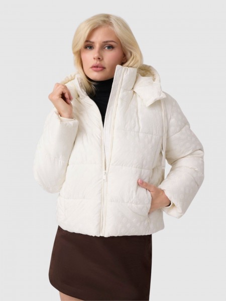 Kispo Guess Mulher New Daisy Crop Logo Puffer