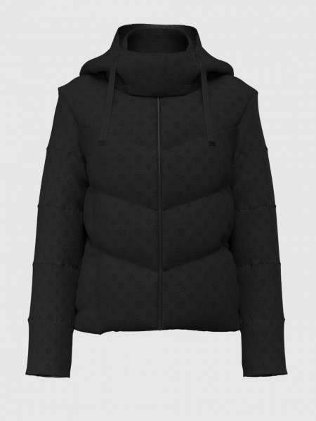 Kispo Guess Mulher New Daisy Crop Logo Puffer