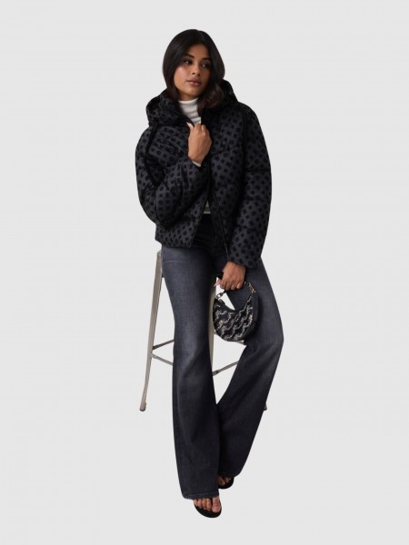 Kispo Guess Mulher New Daisy Crop Logo Puffer