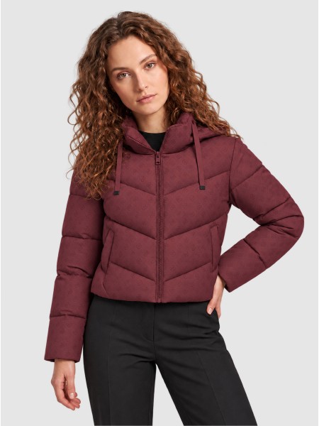 Kispo Guess Mulher New Daisy Crop Logo Puffer
