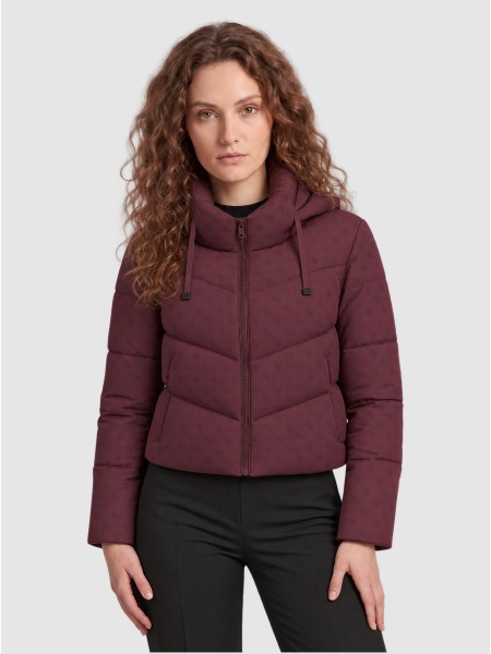 Kispo Guess Mulher New Daisy Crop Logo Puffer
