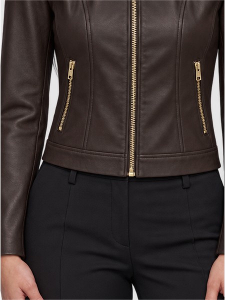 Casaco Guess Mulher Marlene Caribou Pu Moto Jkt