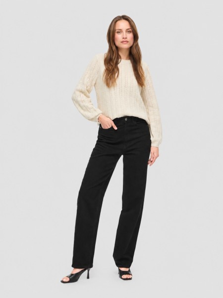 Camisola Vila Mulher Viliga Pointelle L/s O-Neck Top- Noos